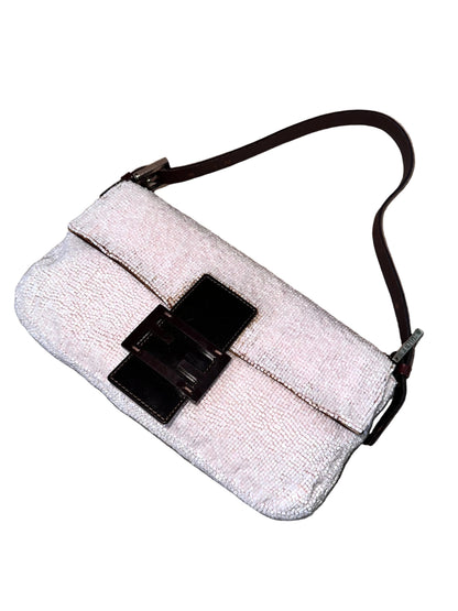 Fendi Archive Pink Full Beaded Sequin Baguette