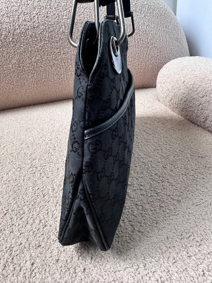 Gucci Black GG Hobo Shoulder Bag