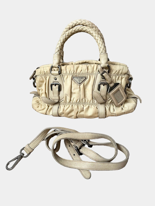 Prada Two Way Gather Nylon Tessuto Bag