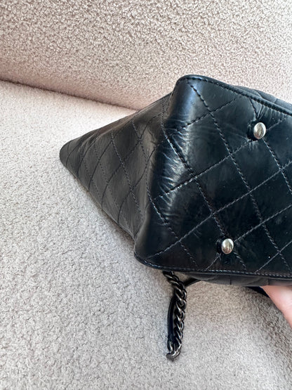 Chanel Black Quilted CC Charm Chain Tote Bag