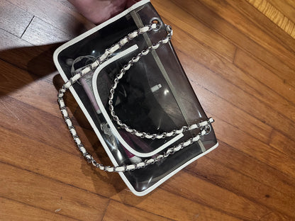 RARE Chanel 2008 Heart Lock PVC Medium Chain Flap Bag