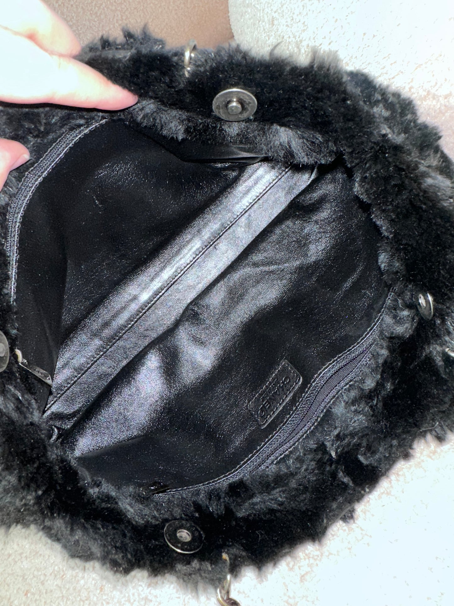 Chanel Archive 2000-2002 Rabbit Fur East West Tote