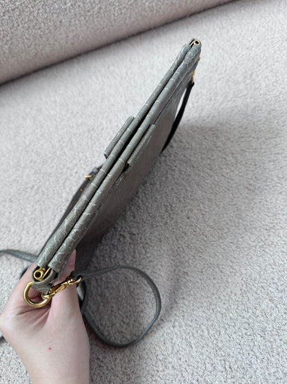 Miu Miu Crocodile Embossed Crossbody Leather Bag