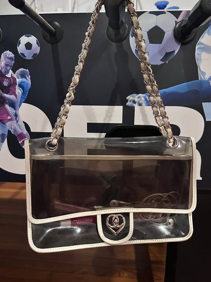 RARE Chanel 2008 Heart Lock PVC Medium Chain Flap Bag