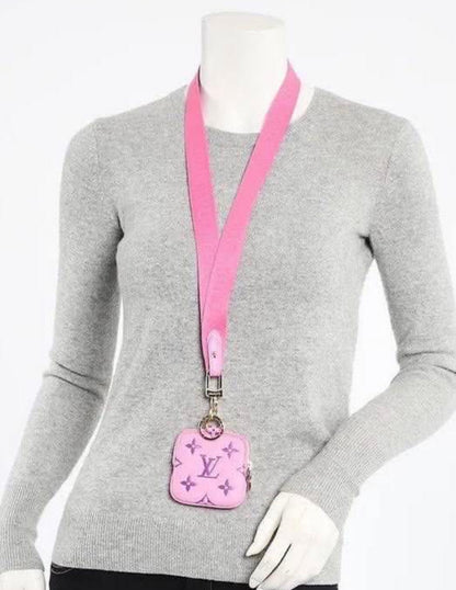 Louis Vuitton Multi Pochette Case Lanyard Pink Monogram