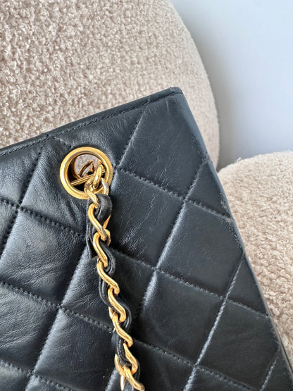 Chanel Vintage Timeless Classic Vertical Quilted Shopping Tote Bag