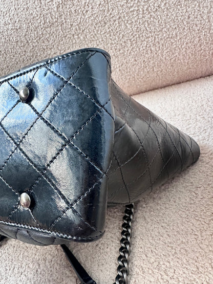 Chanel Black Quilted CC Charm Chain Tote Bag