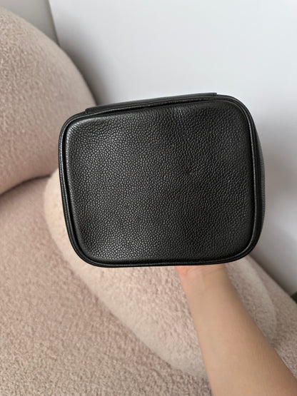 Chanel Vintage Caviar Vanity Top Handle Bag Black