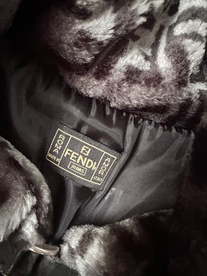Fendi Vintage FF Monogram Plush Coat Jacket