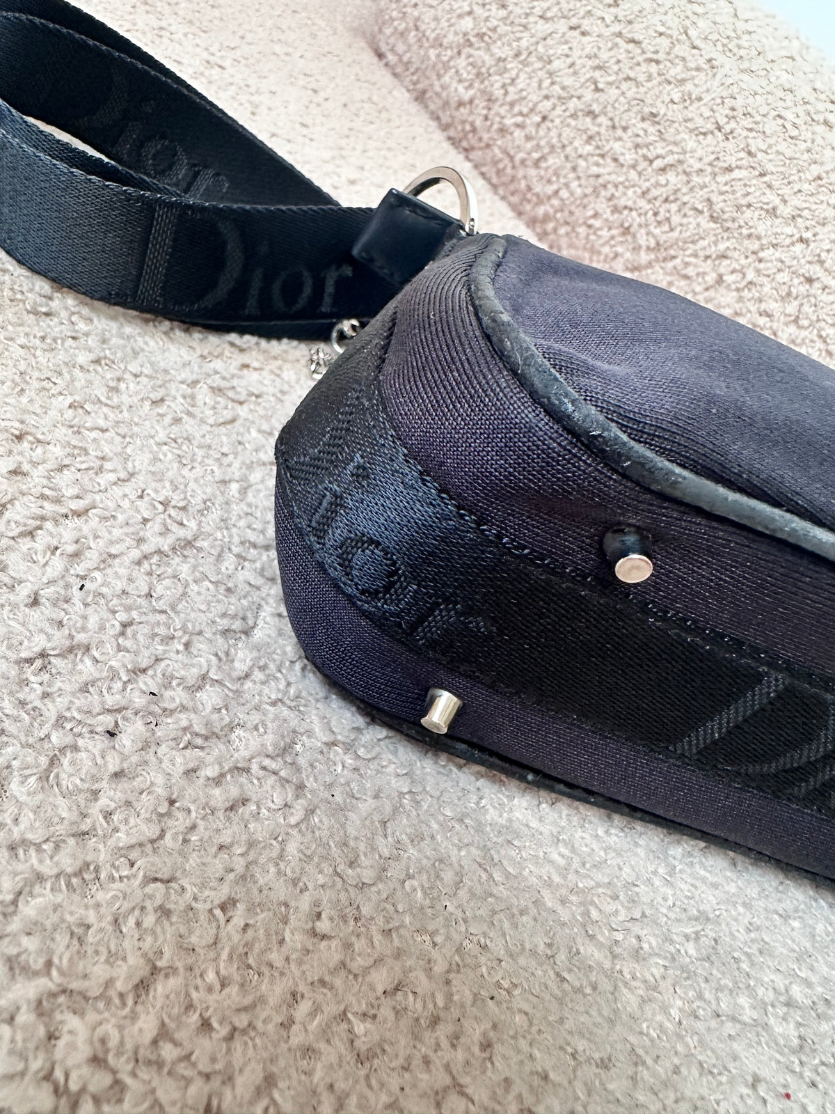 Dior John Galliano Hardcore Small Hobo Bag Crystal Logo