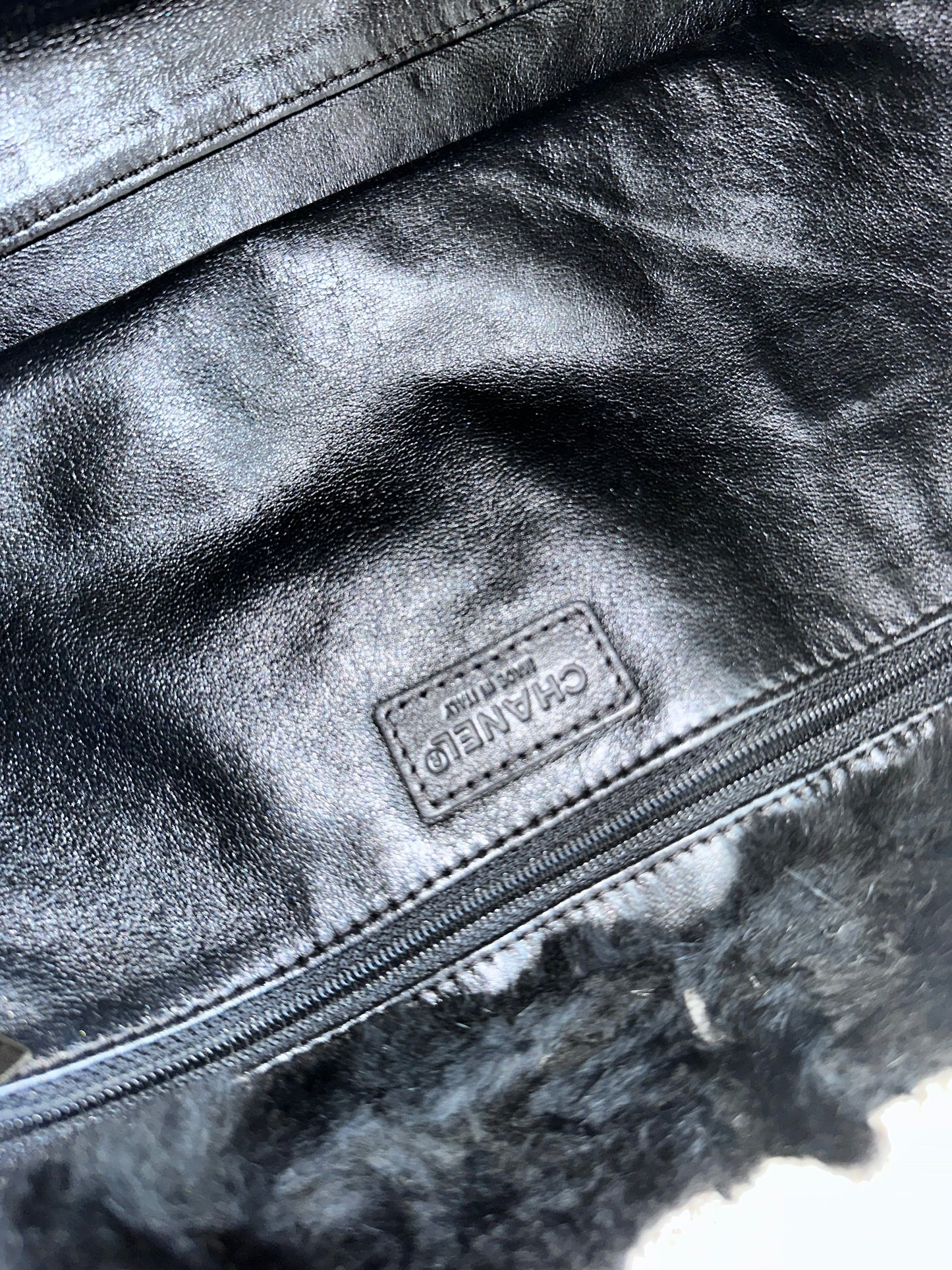 Chanel Archive 2000-2002 Rabbit Fur East West Tote