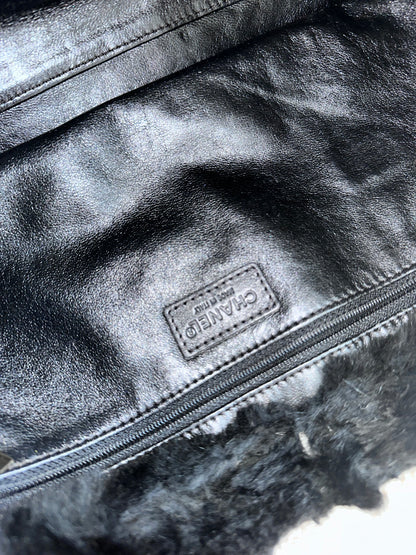 Chanel Archive 2000-2002 Rabbit Fur East West Tote