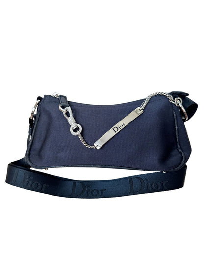 Dior John Galliano Hardcore Small Hobo Bag Crystal Logo