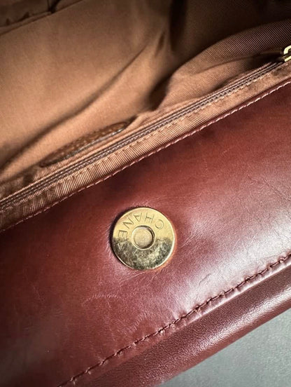 Rare Chanel Wooden Handle Hobo Raffia Tote Bag