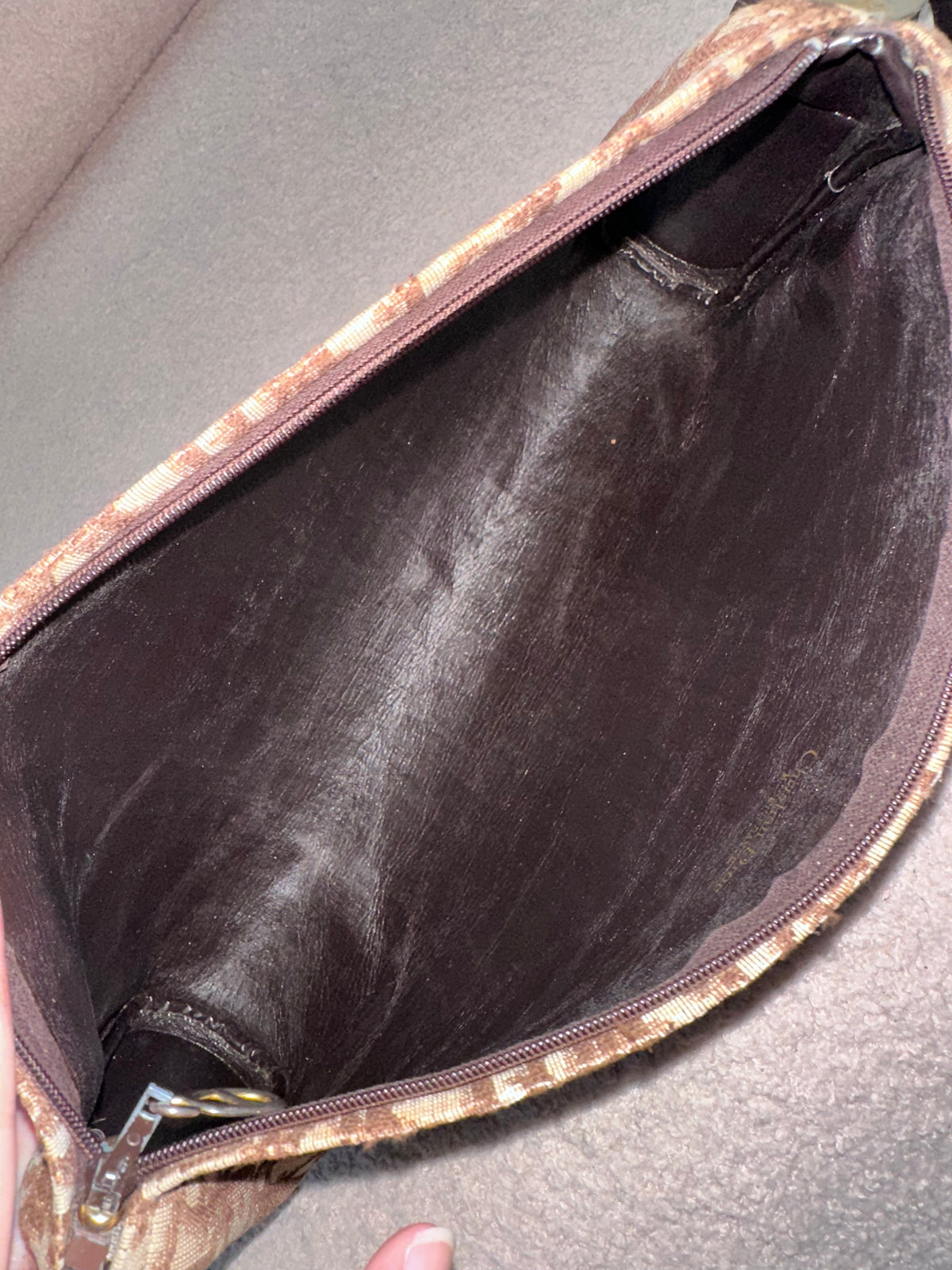 Dior Brown Oblique Trotter Boston Shoulder Bag