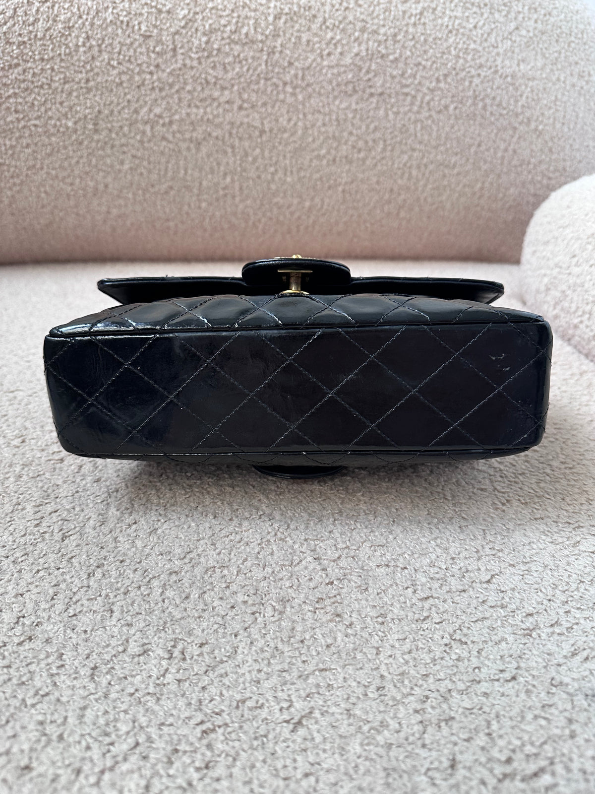 Chanel Vintage Double Face Black Quilted Classic Flap Bag