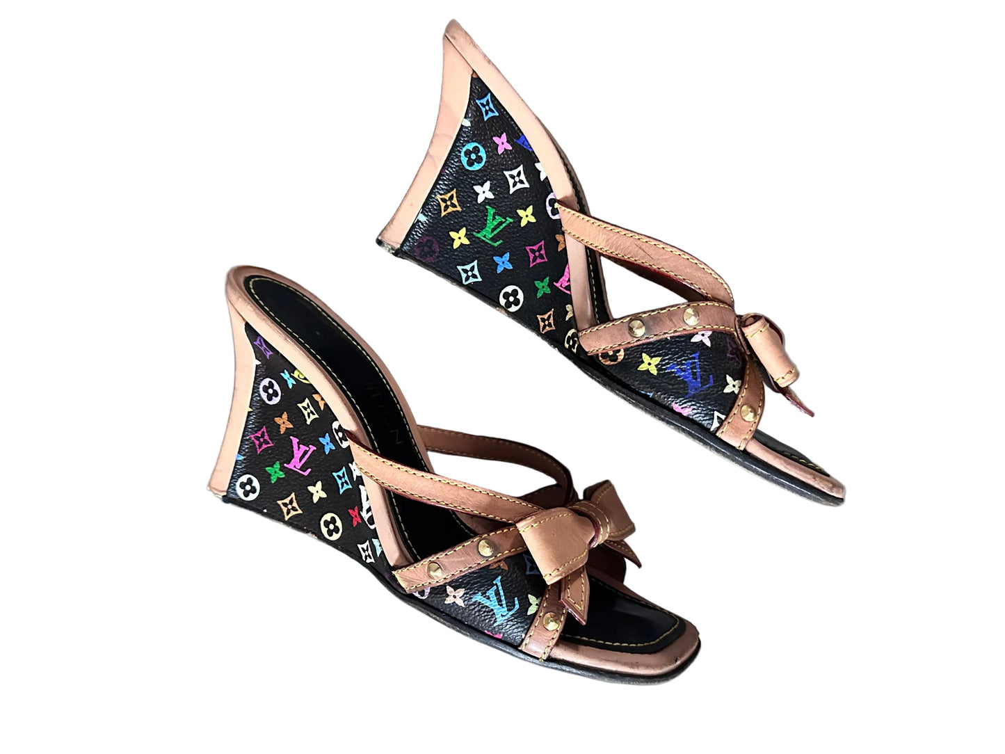 Louis Vuitton 2003 Takashi Murakami Ribbon Mules Heels