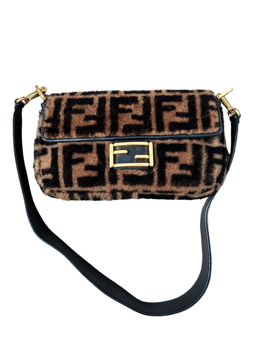 Fendi Shearling Fur Zucca Baguette