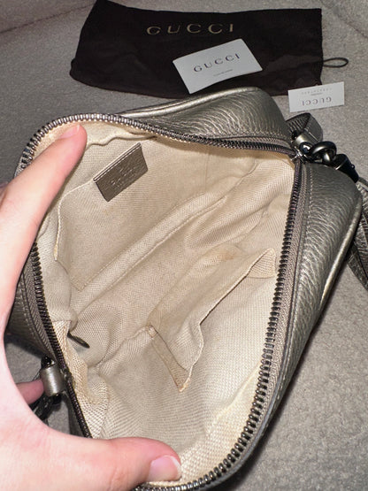 Gucci Soho Disco Crossbody Bag Metallic Silver