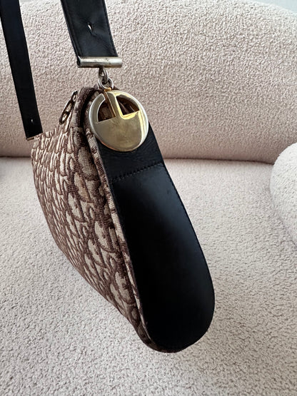 Dior Brown Oblique Trotter Boston Shoulder Bag