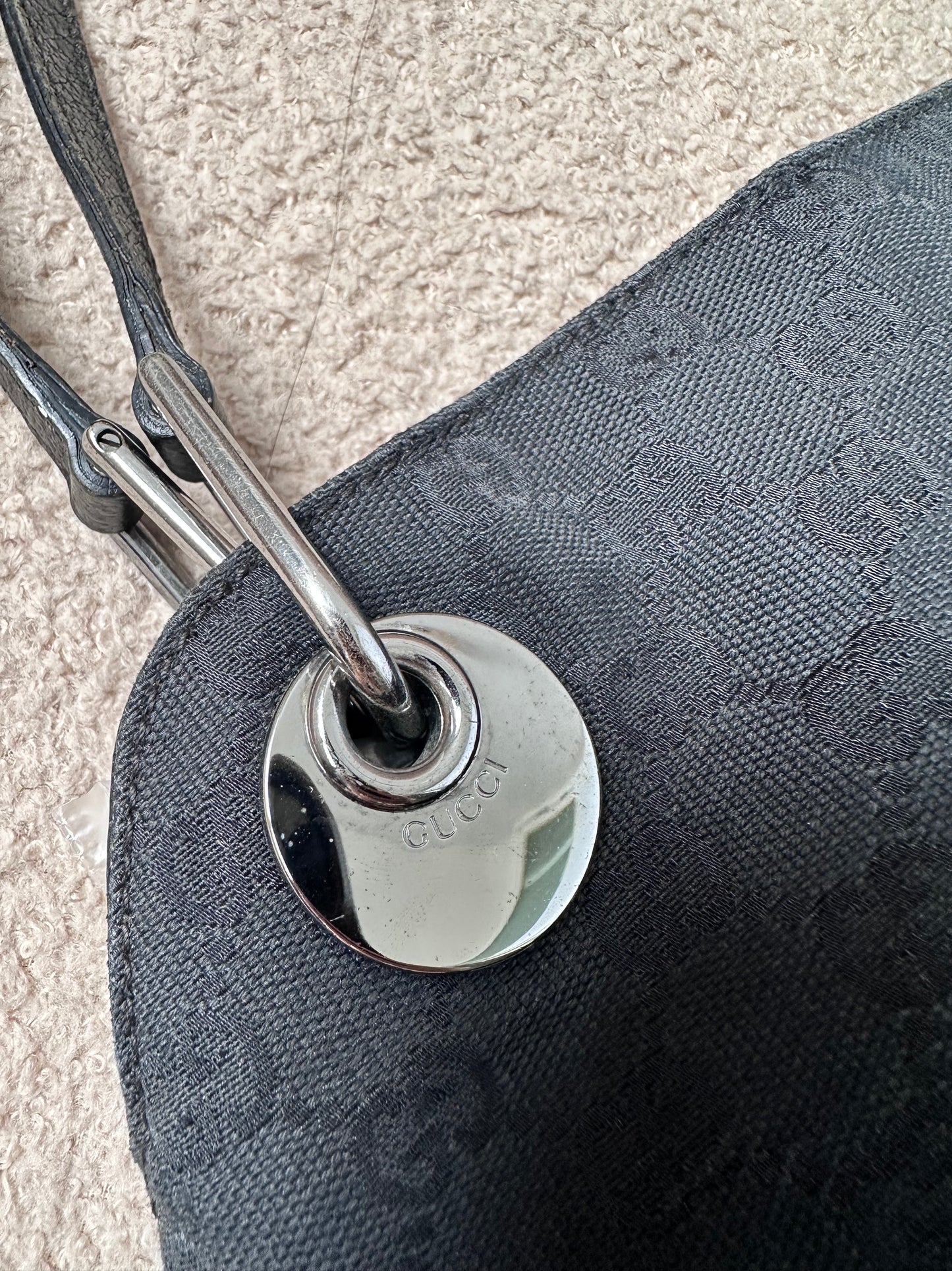 Gucci Black GG Hobo Shoulder Bag