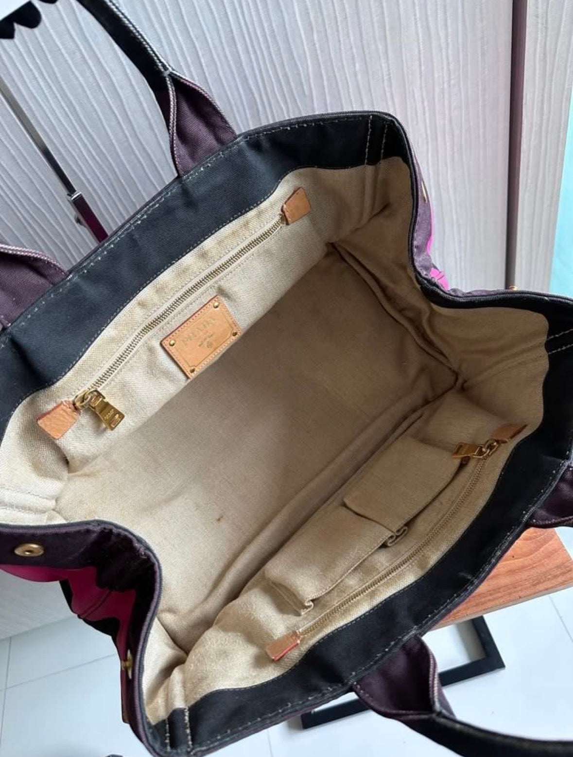 Prada Canapa Multicolour Tote Bag
