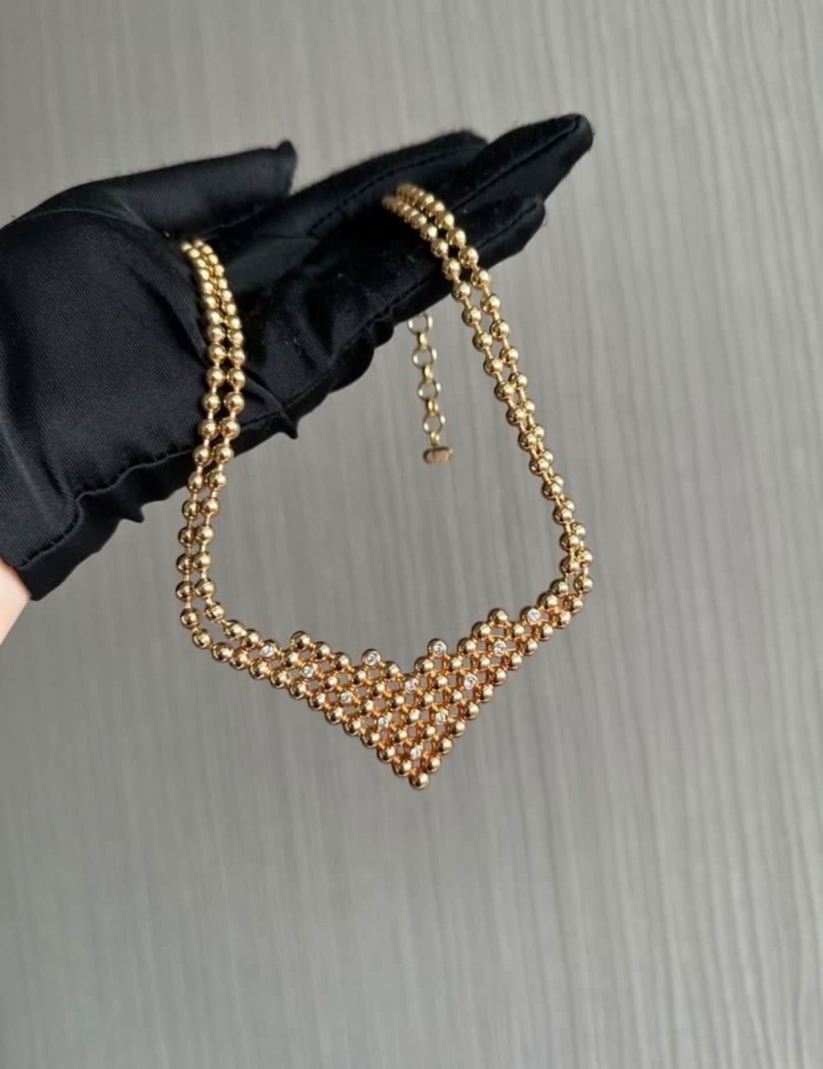 Rare Dior Vintage Gold Tone Waterfall Statement Necklace Crystals