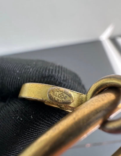 Chanel 1885 Vintage 24K Gold Paris Coin Medallion Charm Bangle Bracelet