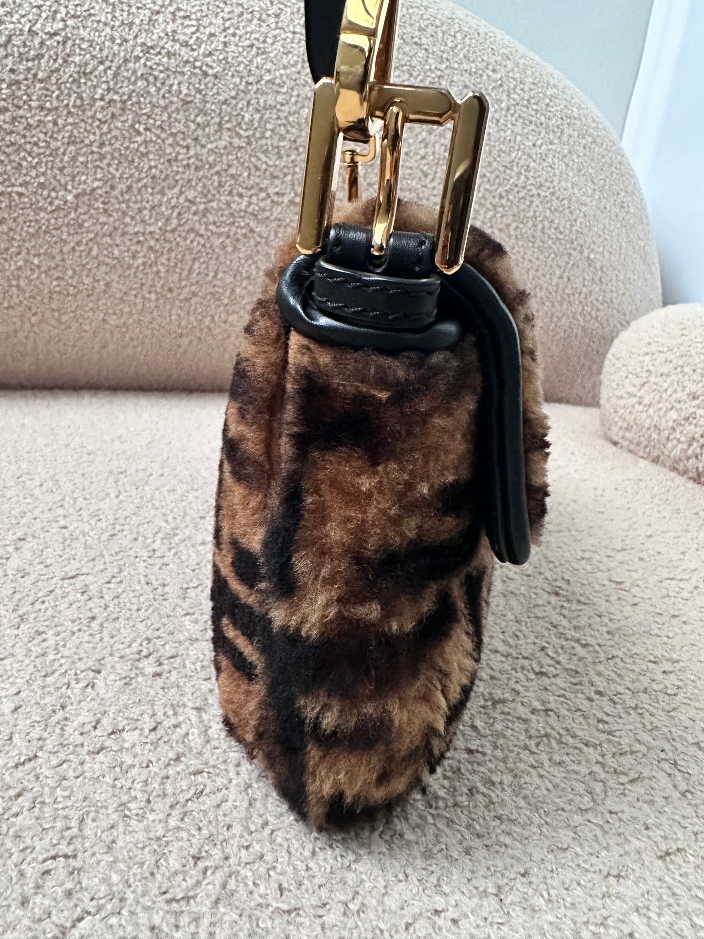 Fendi Shearling Fur Zucca Baguette