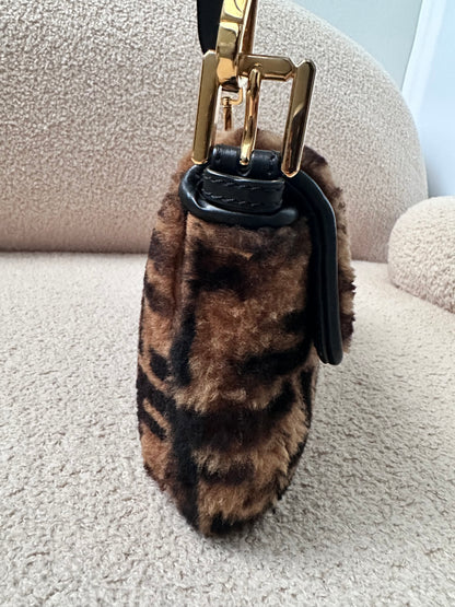 Fendi Shearling Fur Zucca Baguette