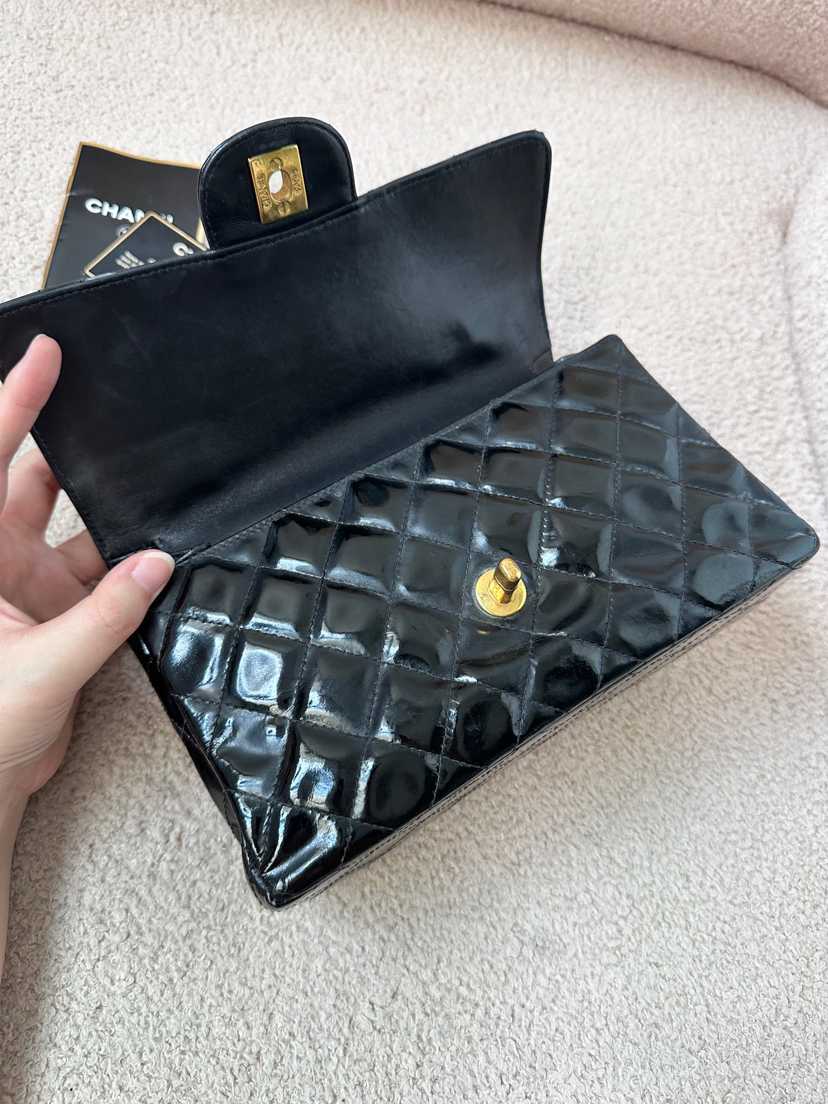 Chanel Vintage Double Face Black Quilted Classic Flap Bag
