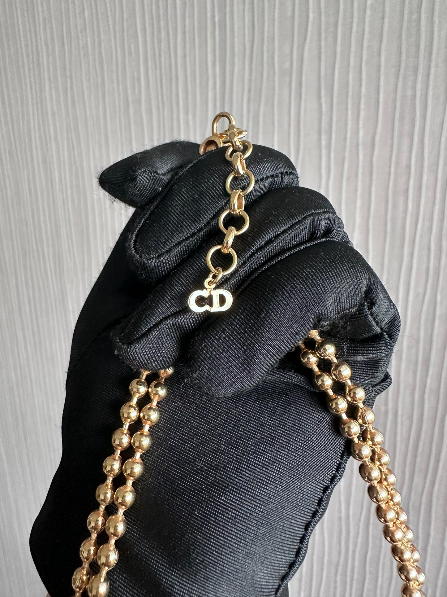 Dior Vintage Gold Tone Waterfall Statement Necklace Crystals