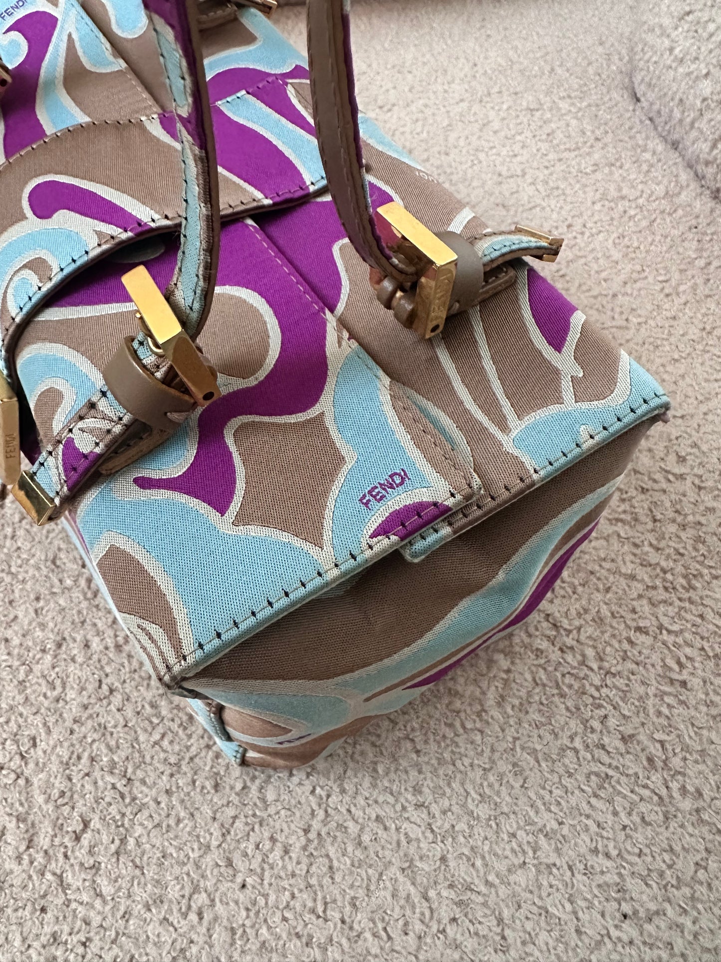 Rare Fendi 2002 Archive Swirl Bento Box Baguette Bag