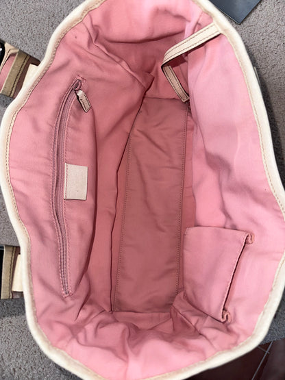 Gucci Pink GG Sherry Canvas Tote Bag