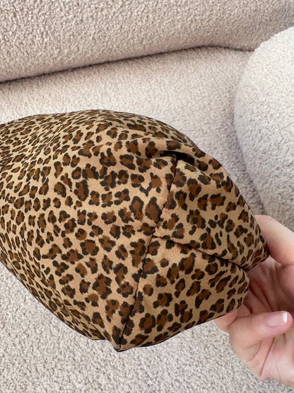 Bottega Vaneta Leopard Print Mini Hobo Top Handle Bag