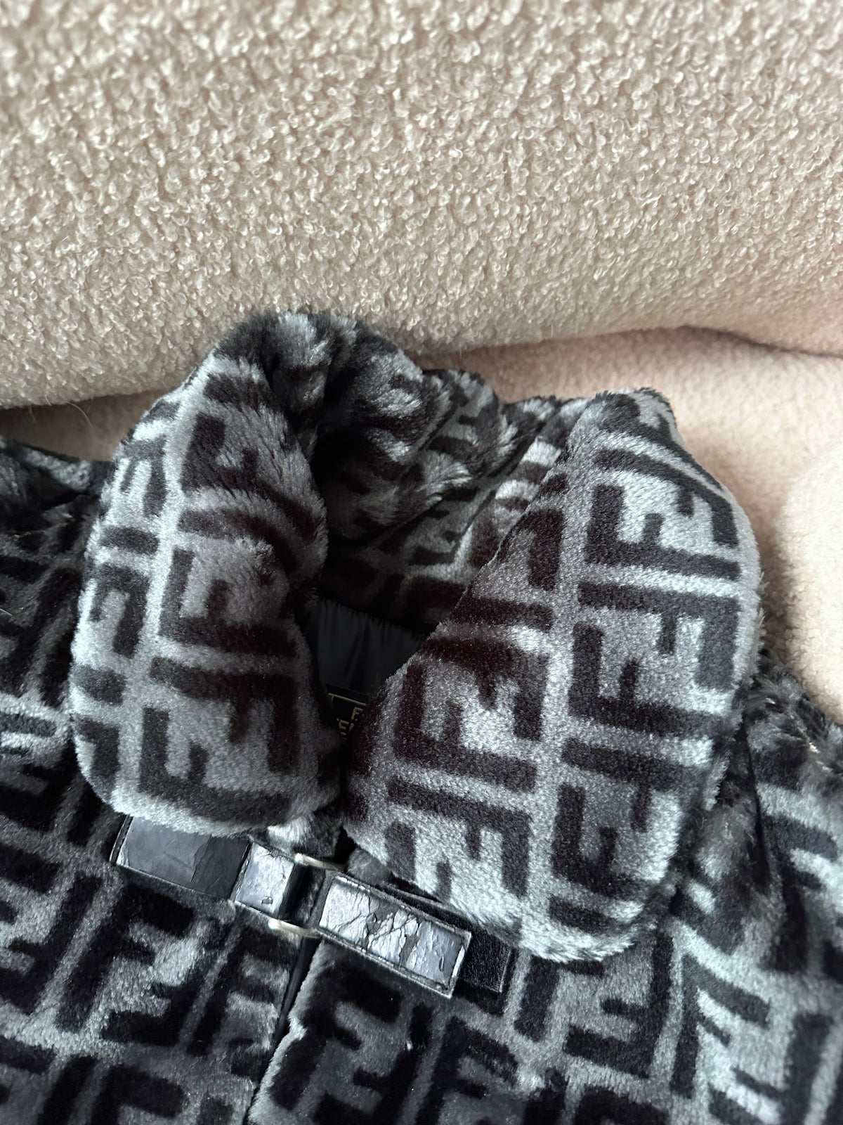 Fendi Vintage FF Monogram Plush Coat Jacket
