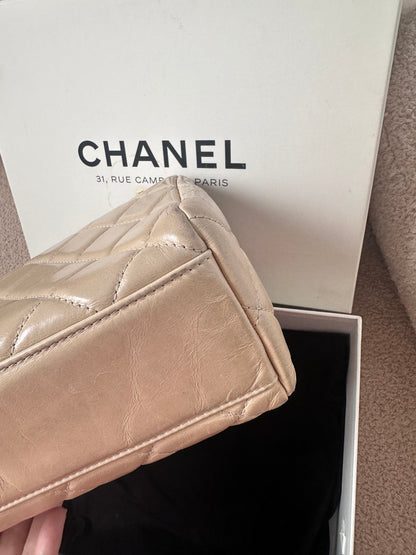 Chanel Large Classic Flap Bag Beige Calfskin