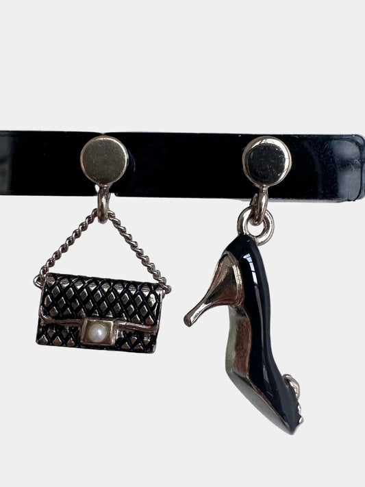 VERY RARE [Set of 2] Chanel 2000s Charms Earphone Jack (Heels, Chanel flap bag)