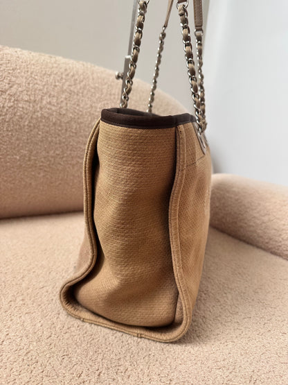 Chanel Deauville Shopping Tote Bag Beige