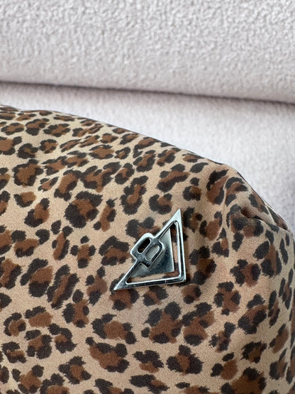 Bottega Vaneta Leopard Print Mini Hobo Top Handle Bag