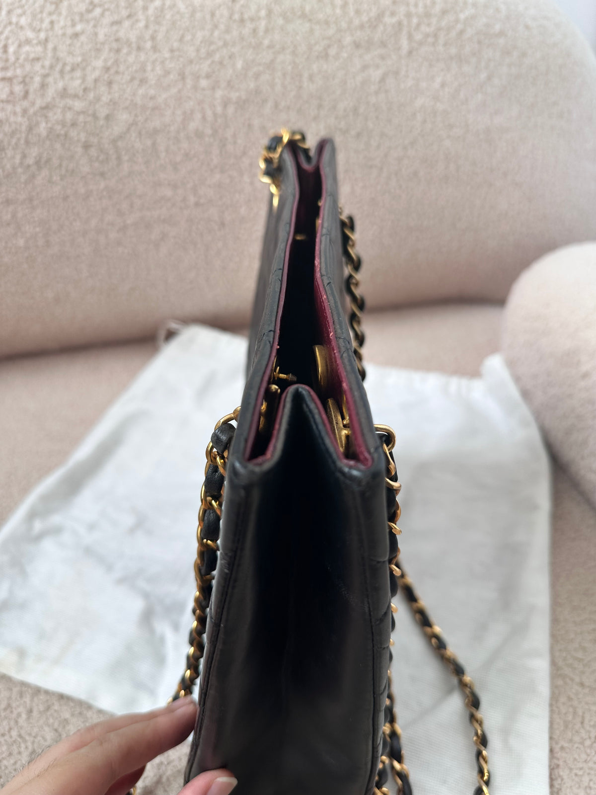 Chanel Vintage Timeless Classic Vertical Quilted Shopping Tote Bag