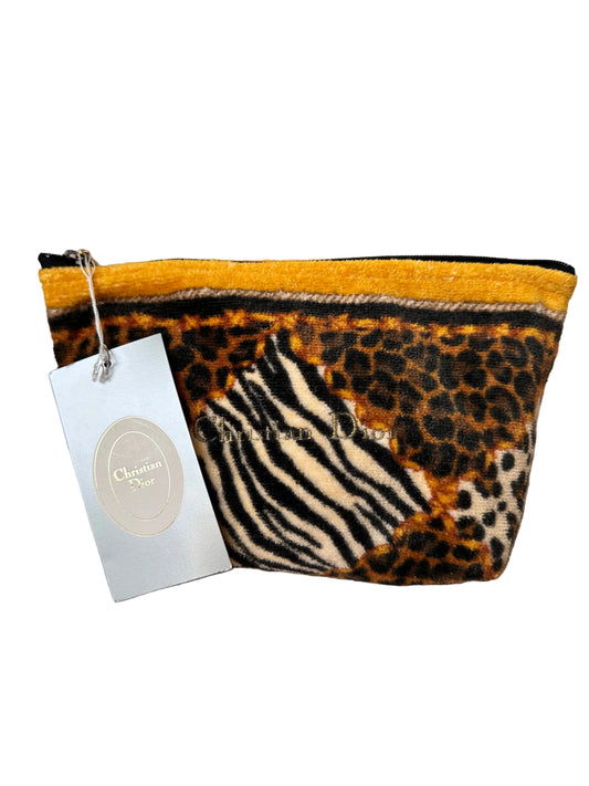 Dior Vintage Animal Print Vanity Zip Pouch
