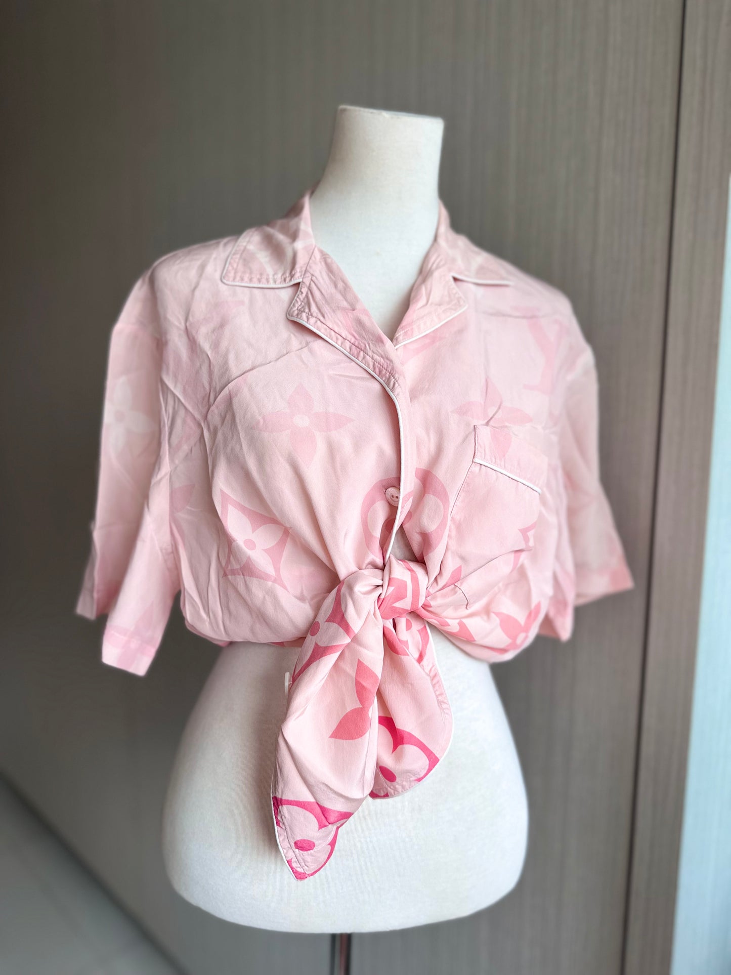 Louis Vuitton 2025 Silk Pink Ombre Pyjamas Shirt Top