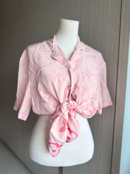 Louis Vuitton 2025 Silk Pink Ombre Pyjamas Shirt Top