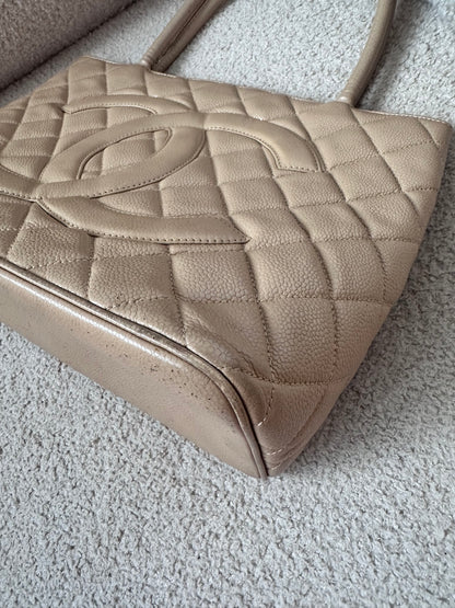 Chanel Caviar Medallion Shopping Tote Bag