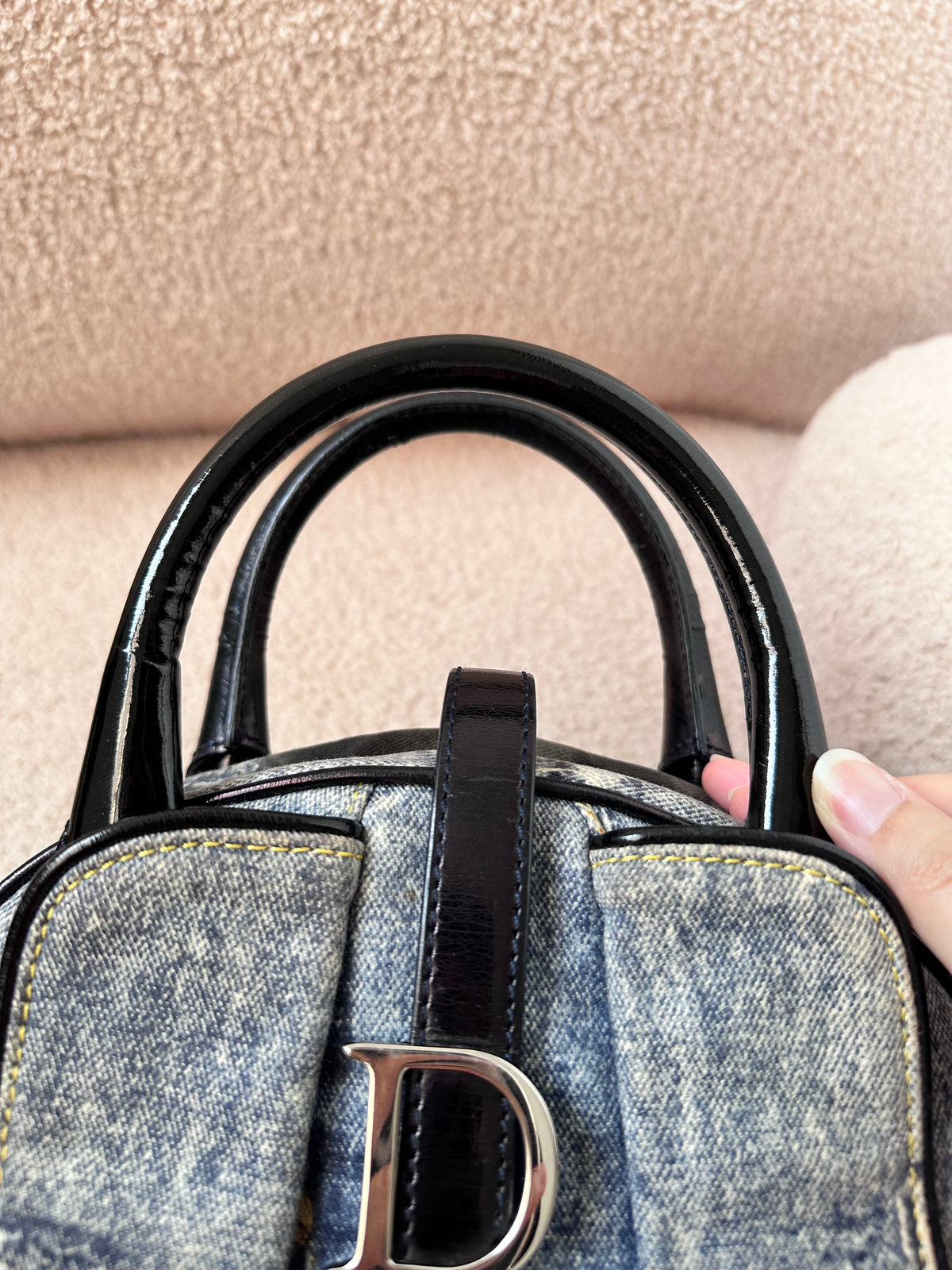 Dior John Galliano “Miss Diorella” Speedway Denim Bowler Bag