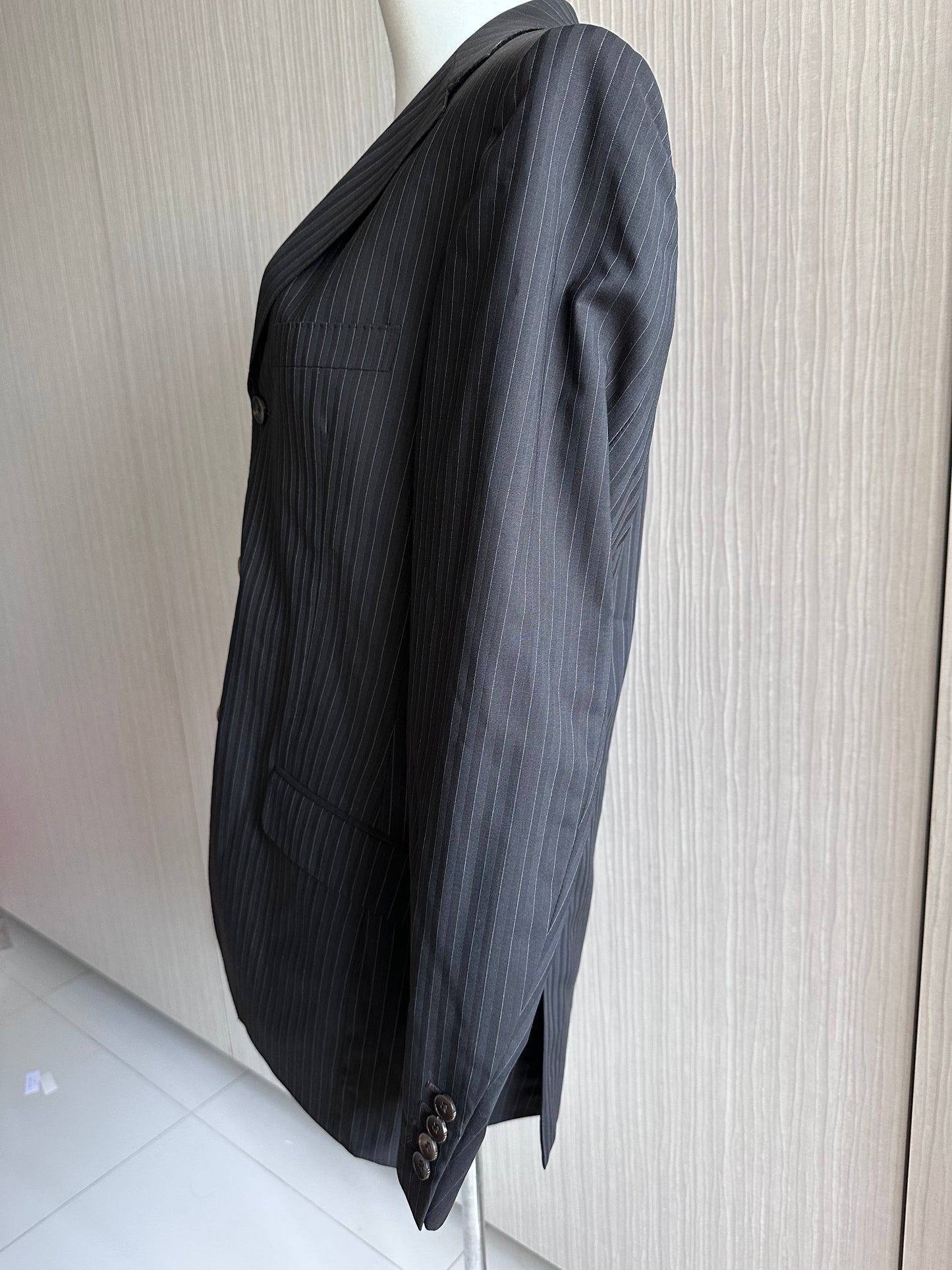 Gucci Mens Suit Blazer Black Wool Mohair Regular Fit Jacket