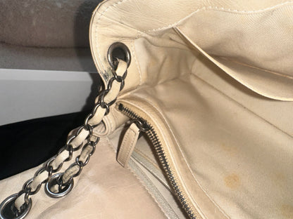 Chanel Large Classic Flap Bag Beige Calfskin