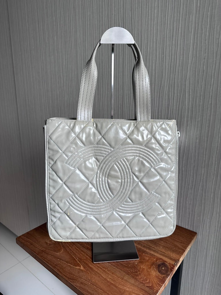 Chanel Paris-Shanghai CC Patent Expandable Tote Bag