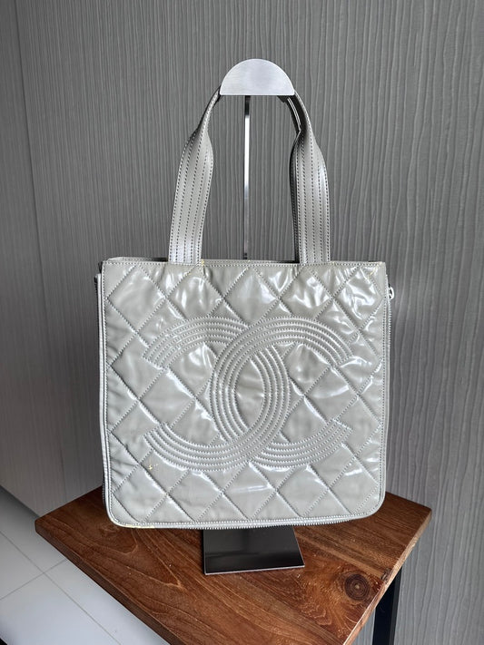 Chanel Paris-Shanghai CC Patent Expandable Tote Bag